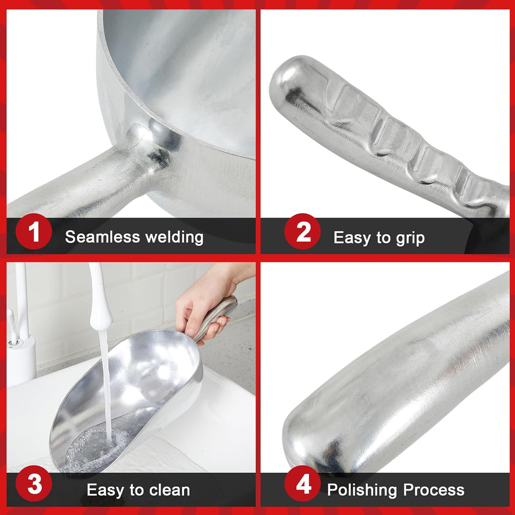 58oz Metal Ice Scoop Large Aluminum Utility Scoop for Ice Machine