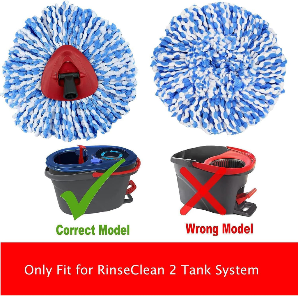 Spin Mop Replacement Heads Compatible with RinseClean 2 Tank Mop System,Microfiber Mop Refill Heads for Cleaning All