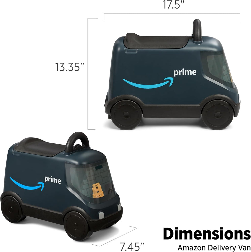 Amazon Delivery Van, for Ages 2+, Ride and Deliver Truck for Kids, Under Seat Storage, Ergonomic Seat, Includes 3