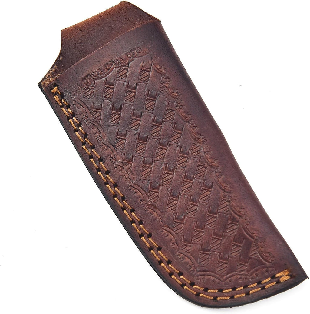 Leather Knife Sheath, Pocket Folding Knife Sheath with Belt Loop, Knife Cover,Knife Holster for Belt