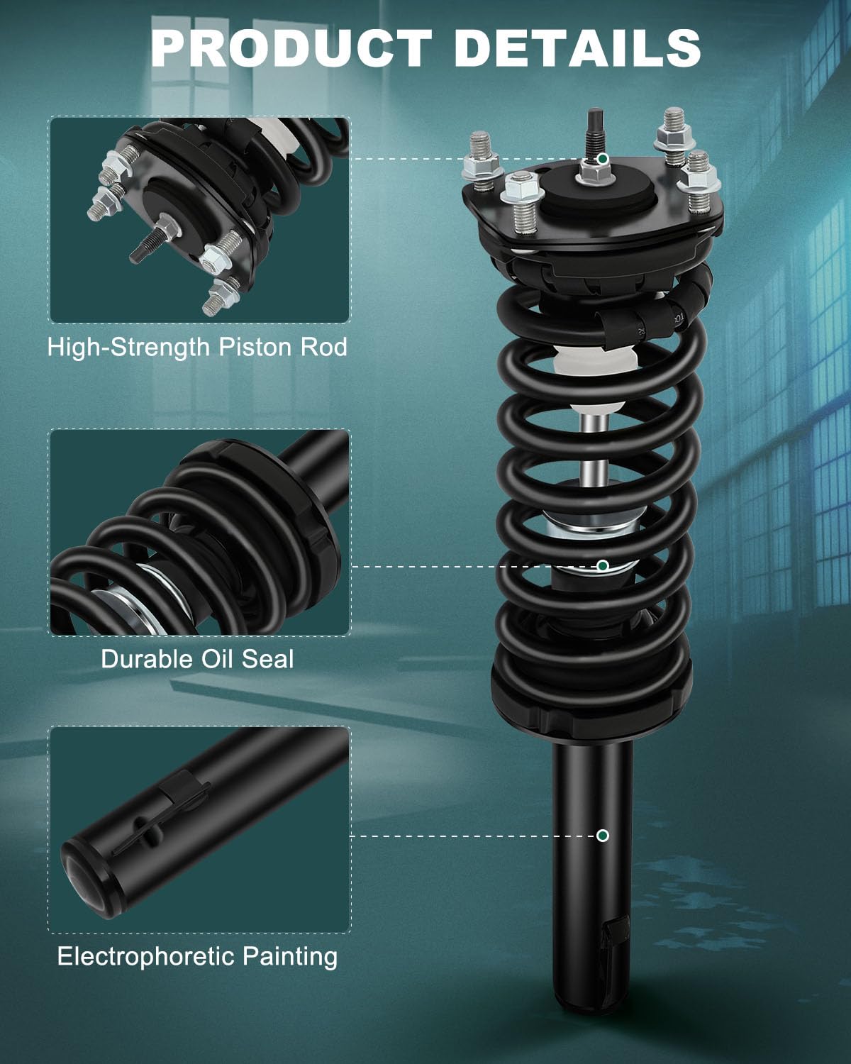 AUTOMUTO Front Rear Complete Struts Assembly for Jeep Commander 2006-2010