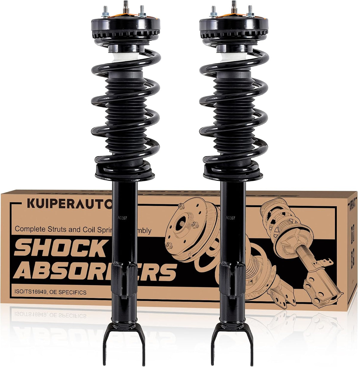 KUIPERAUTO Front Complete Struts Coil Spring Assembly 172665 Compatible with 2012-2022 Dodge Challenger 2012-2022 Charger Replacement Shock Absorbers