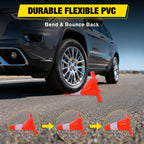 12 Inch PVC Traffic Safety Cones, 4-Pack