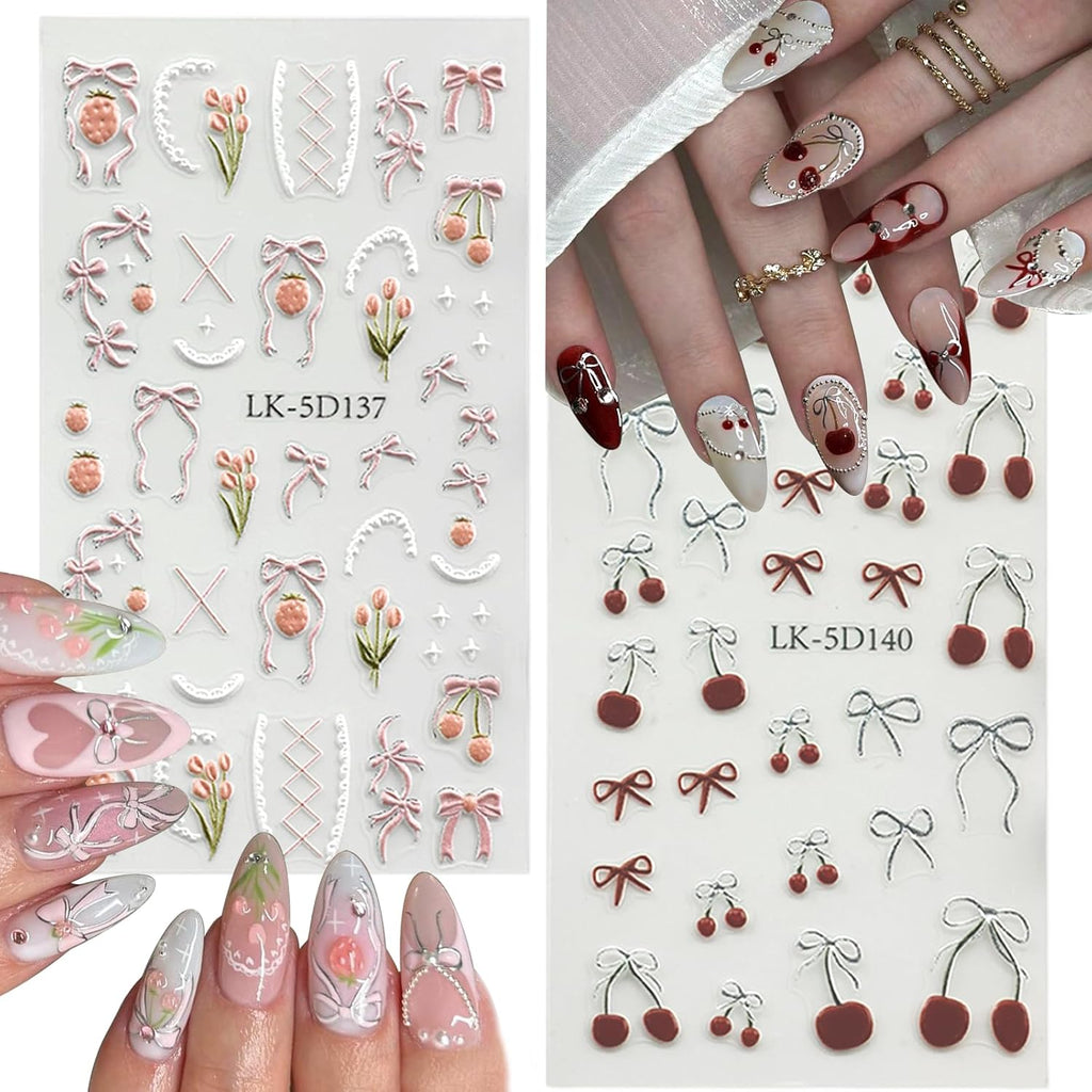 Flower Nail Art Stickers Decals Colorful Nail Decals for Women