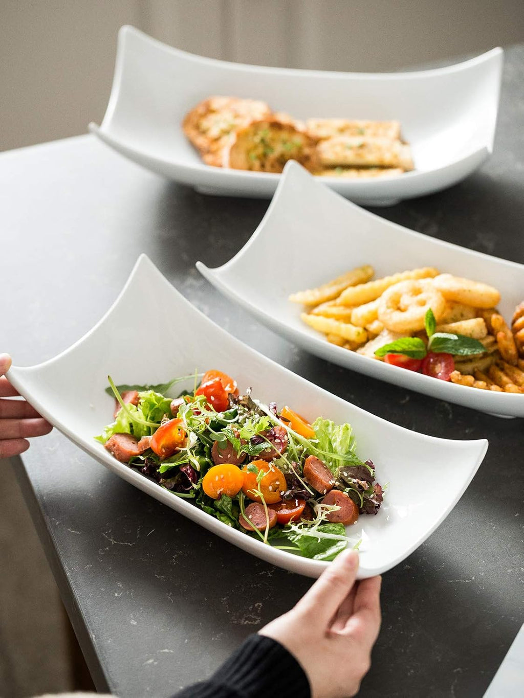 Serving Platters, 12-Inch Porcelain Decorative Bowl Serving Dishes