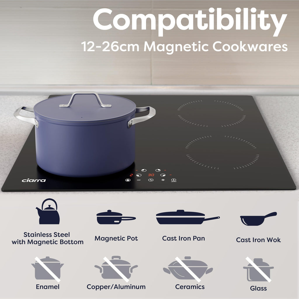 24 Inch Induction Cooktop 4 Burners 6000W