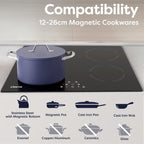 24 Inch Induction Cooktop 4 Burners 6000W