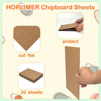 20 Pack 8.5x11 Chipboard Sheets, 80PT Kraft Cardboard for Shipping