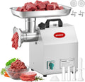 #12 Commercial Meat Grinder,1.0HP Professional Electric Meat Mincer,Heavy Duty Stainless Steel Sausage Stuffer with 2