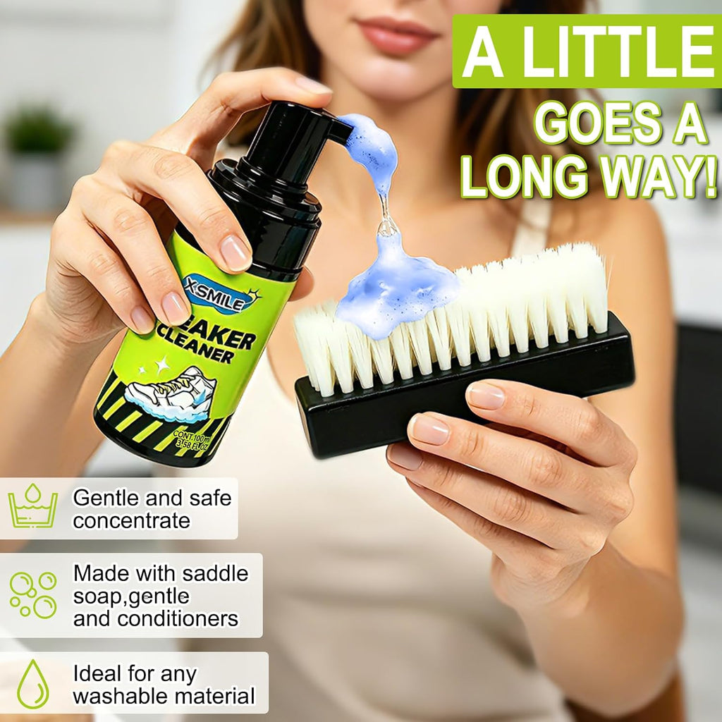 Sneaker Cleaning Kit Premium Foam Shoe Cleaner for White Shoes, PU & Synthetic Leather, Canvas, Mesh & Rubber Gentle