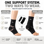 Breathable Ankle Brace Compression Sleeve with Adjustable Strap