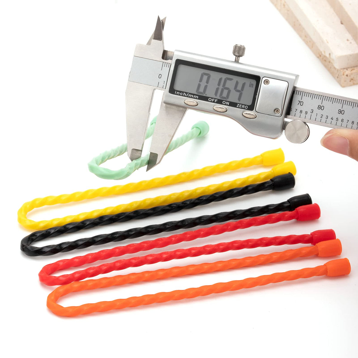 10 PCS 18-Inch Silicone Cable Ties - Reusable Rubber Twist Ties Bendable Cable Ties for Bundling and Holding, All