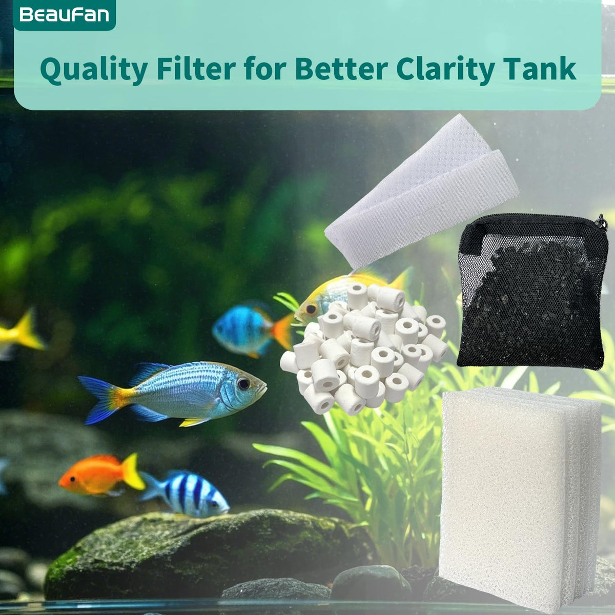 Filter Media Kits Compatible with Fluval C3 (50 Gal) Aquarium Power Filter