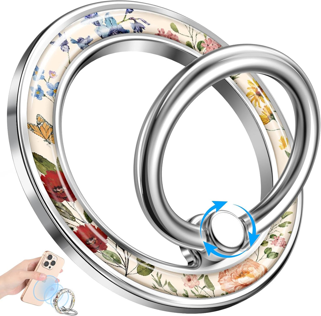 Magnetic Phone Ring Holder with MagSafe - Magnetic Phone Grip MagSafe Ring Holder Magnet Removable Cell Phone Stand
