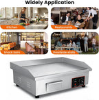 22" Commercial Electric Countertop Griddle Flat Top Grill,Adjustable Temp