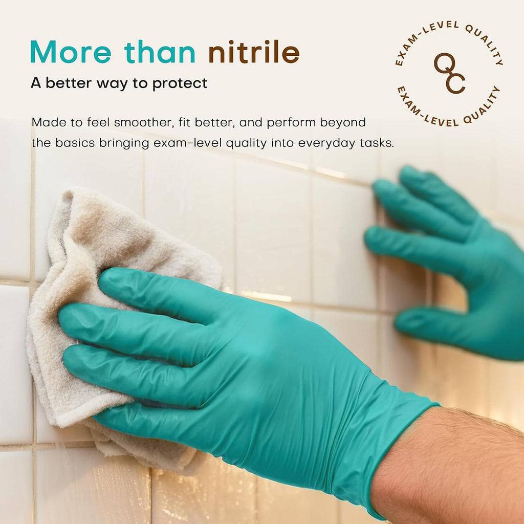 Powder-Free Nitrile Exam Gloves, 100 Count Food Safe Latex-Free Disposable Gloves for Medical Lab Cooking Cleaning, Teal