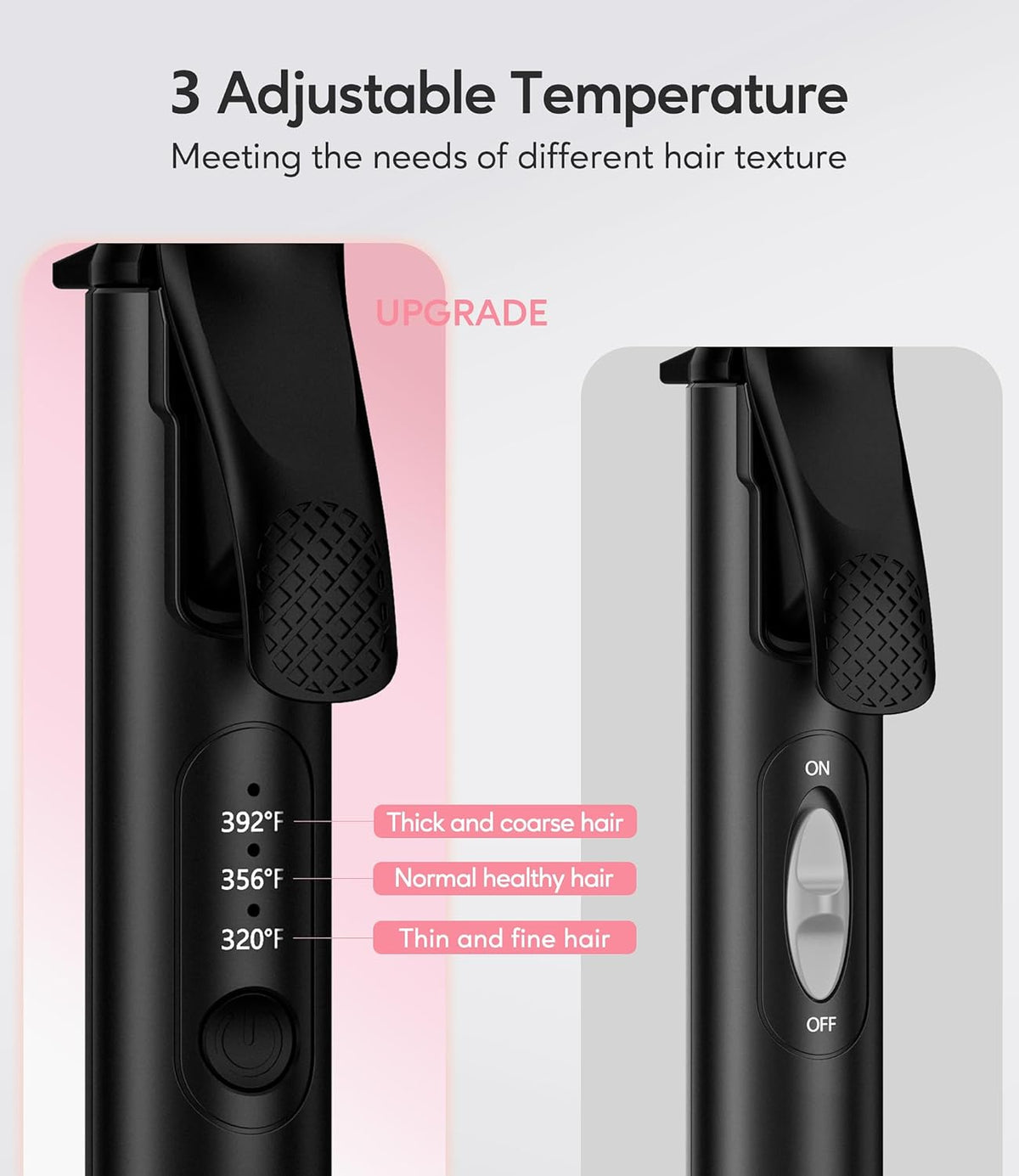 Mini Curling Iron 1 Inch for Travel, with 3 Adjustable Temp, Black | 100-240V Dual Voltage, Auto-Off, Fast Heat