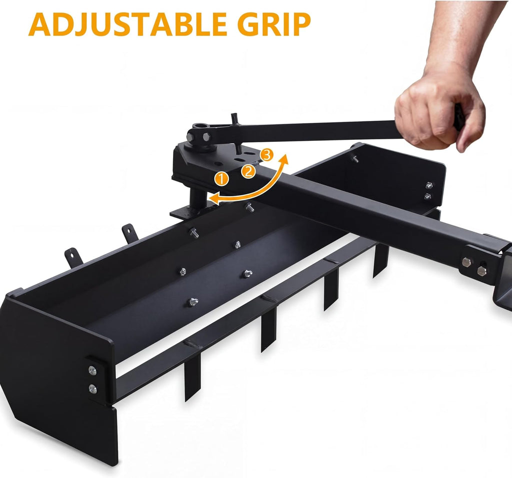 42 Inch Tow Behind Box Scraper, Lawn Tractor Attachments, Versatile Box Blade Attachment, with Tractor Box Blade