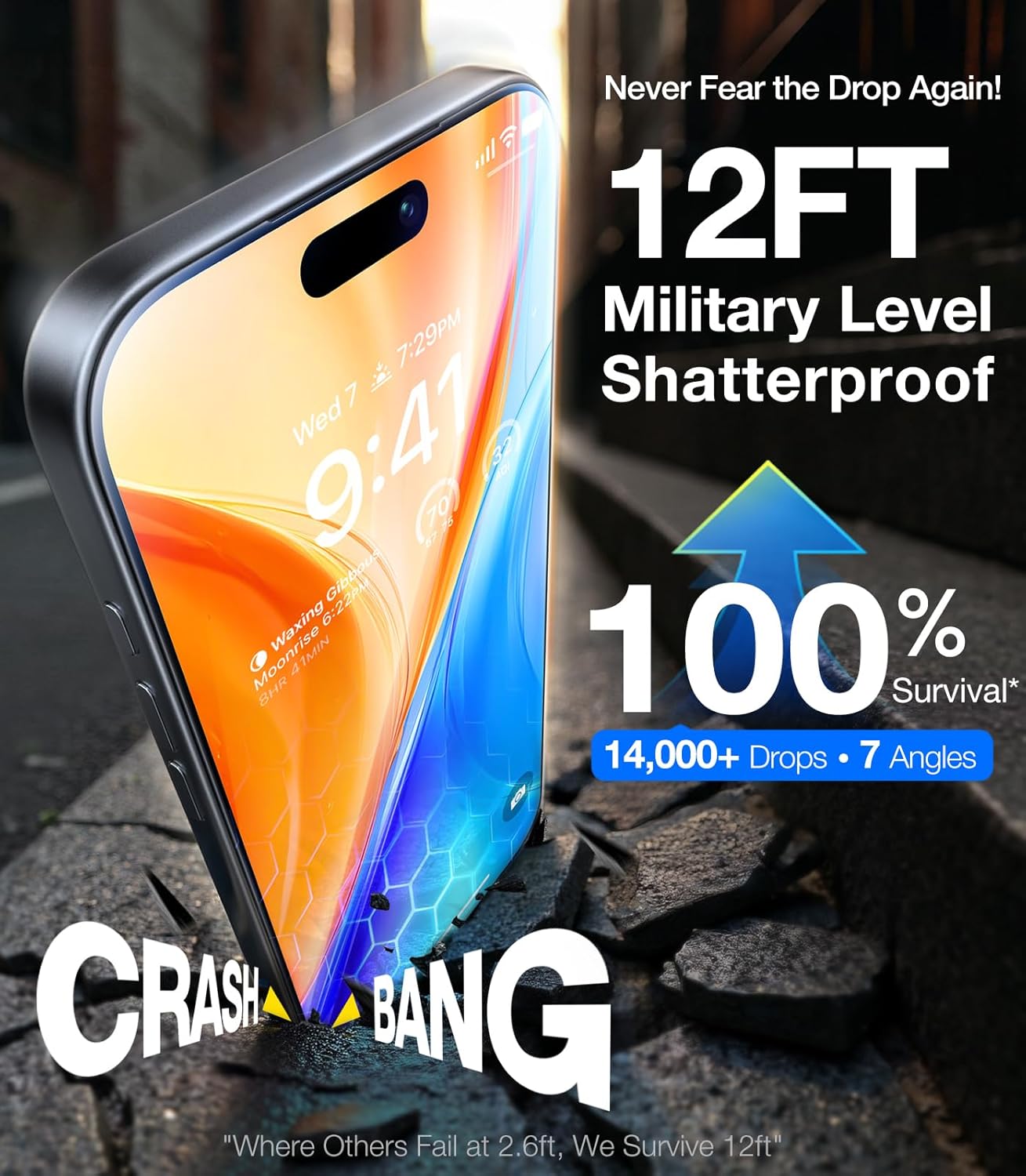 UNBREAK TOP 9H+ Glass for iPhone 16 Pro Max Screen Protector [NO.1 Military Grade Shatterproof] Screen Protector 16