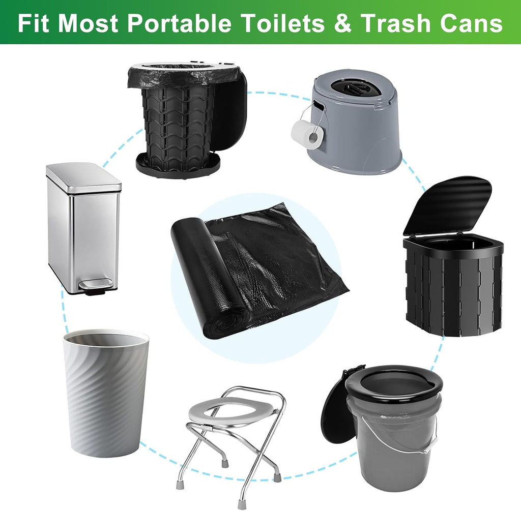 Portable Toilet Bags - 8 Gallon Camping Toilet Bags, Biodegradable Travel Potty Bag for Portable Toilet, Thickened