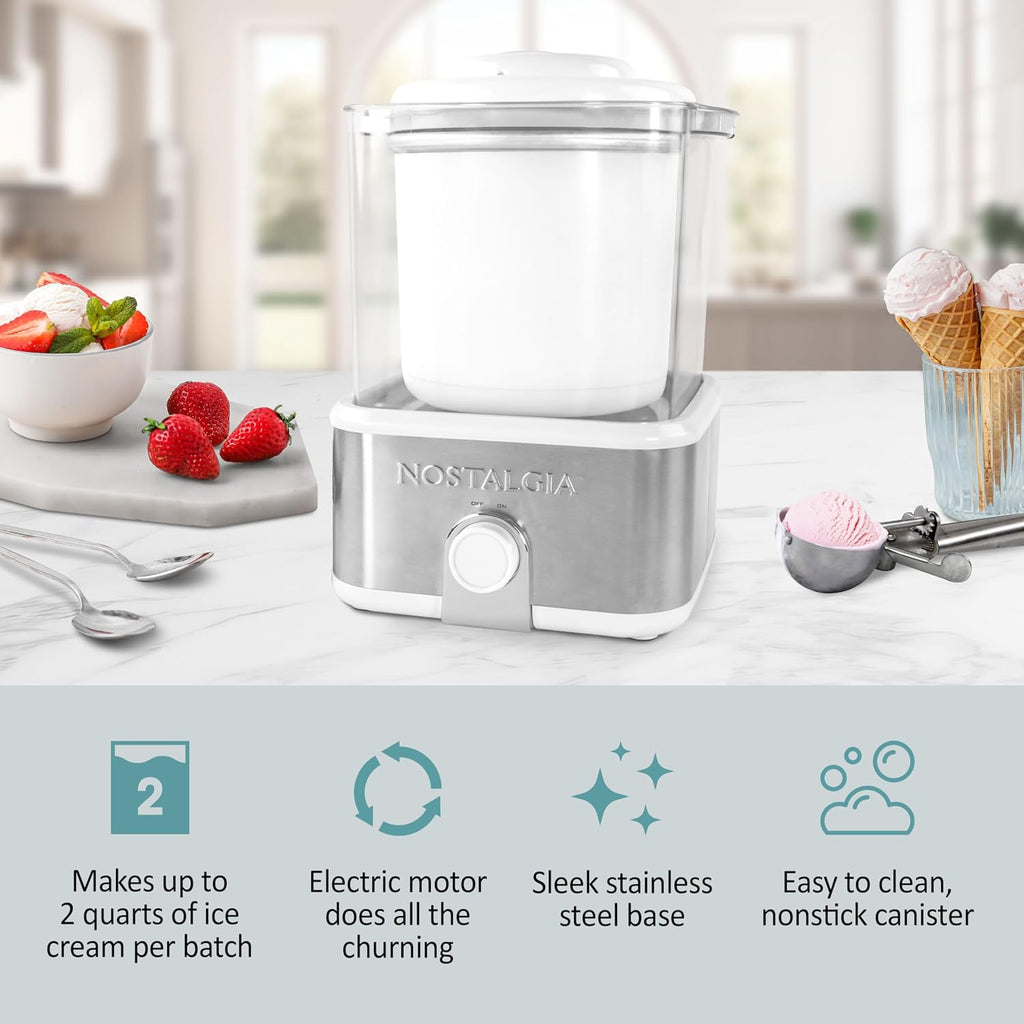 Electric Ice Cream Maker, White