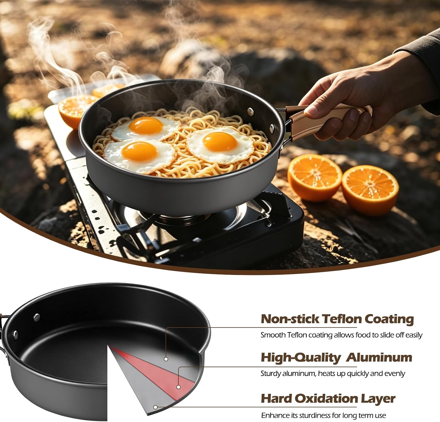 18PCS Camping Cookware Set, Camping Cooking Pot Pan Mess Kit | Camp Cooking Essentials Equipment Accessories with