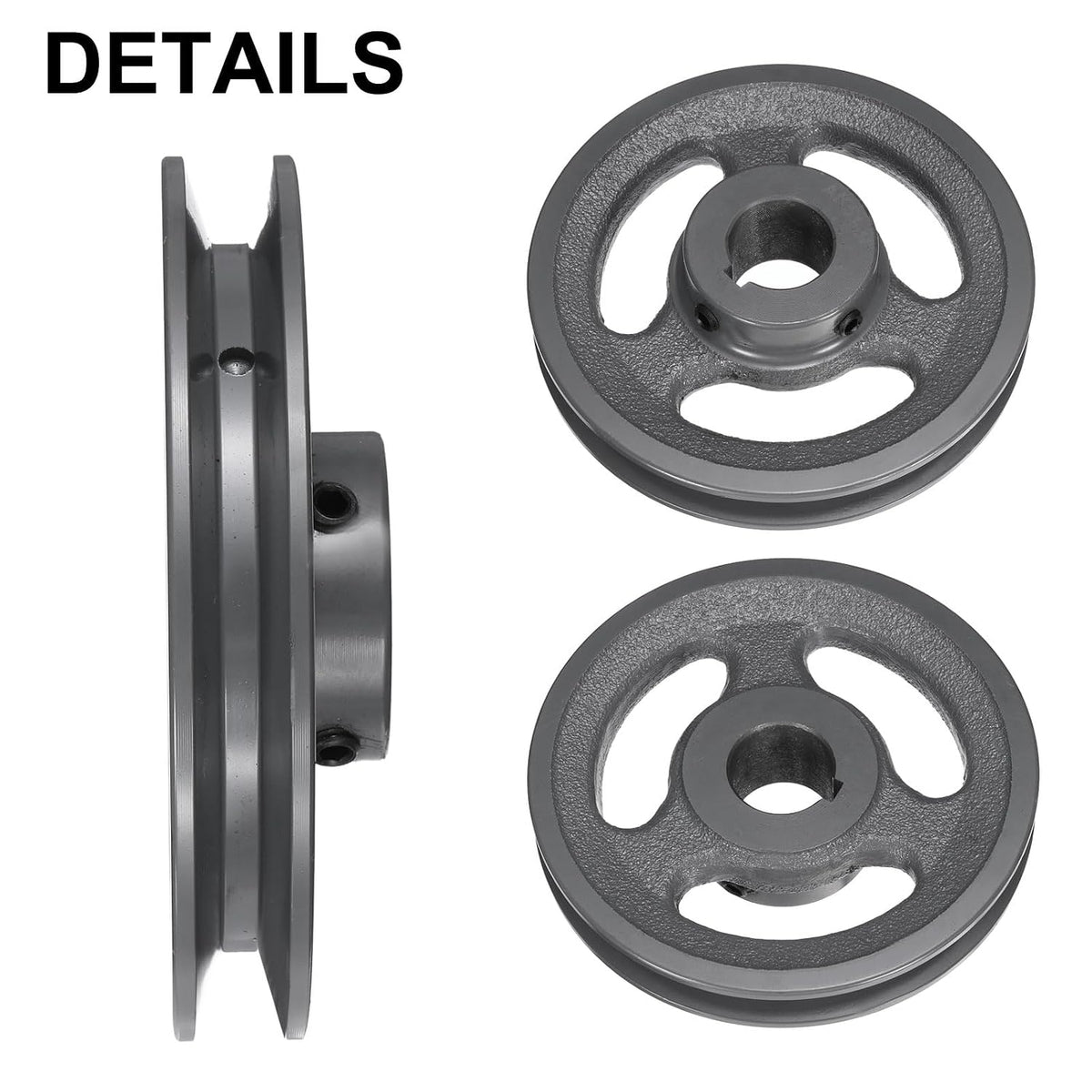 uxcell AK51-1 V-Belt Sheave 1" Bore, 4.95" OD, Single Groove Web Sheave