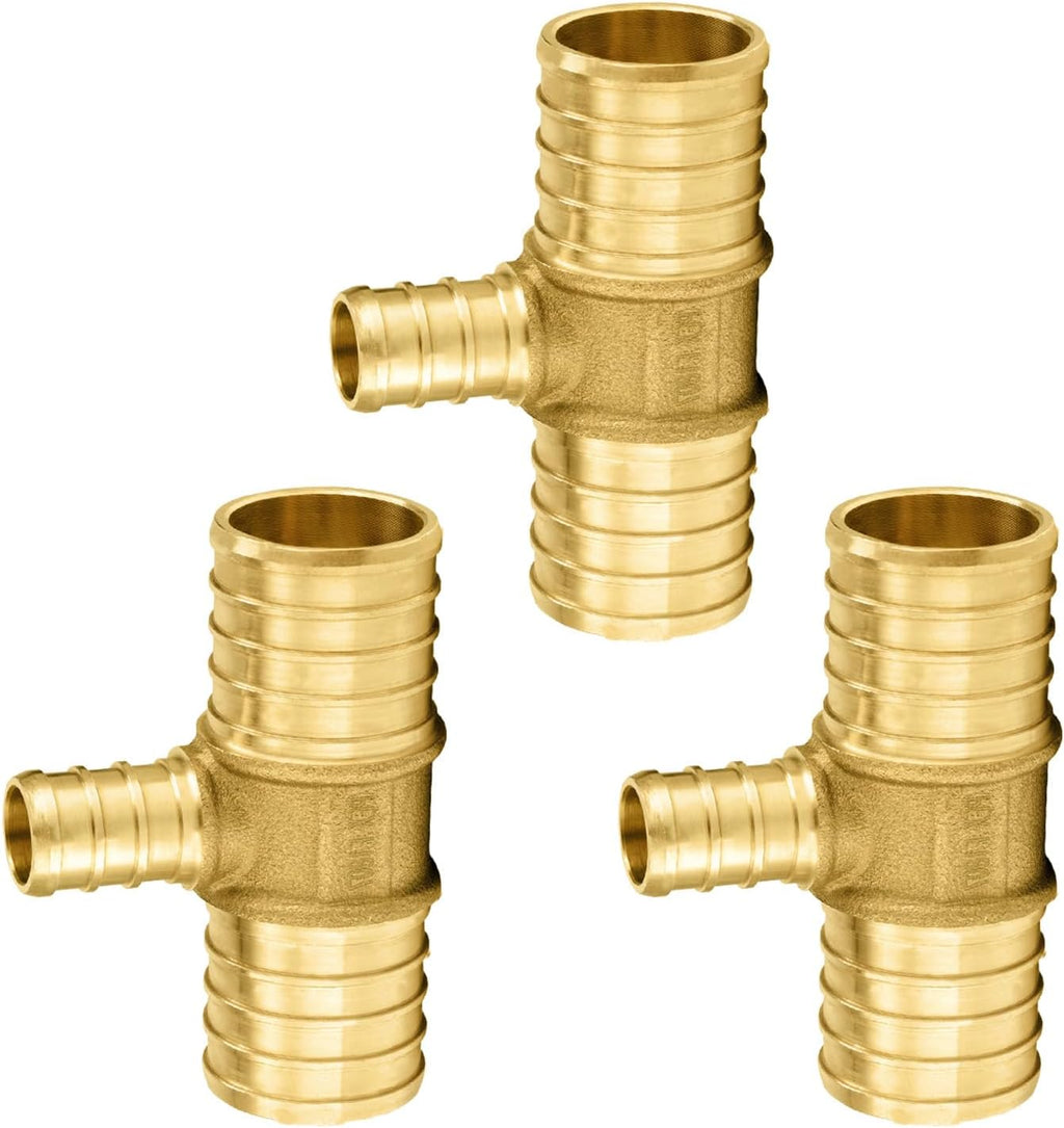 3-Pack Niikappu PEX Fittings 1" x 1" x 1/2" Pex Tee(PEX1807086-3)