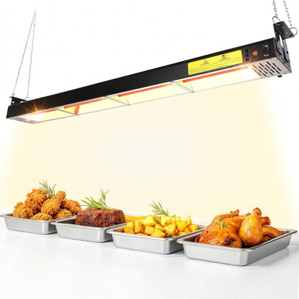 48-Inch Food Heat Lamp, 1350W Electric Strip Heater, Black 115V