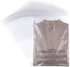 200 Count 18x24” Clear Poly Bags with Suffocation Warning Self-Sealing Plastic Bags for Shipping, Retail Packaging