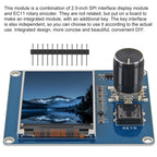 AITRIP 2PCS 2.0 Inch TFT LCD Display with Rotary Encoder EC11, IIC SPI Interface for ESP32 Raspberry Pi DIY Projects