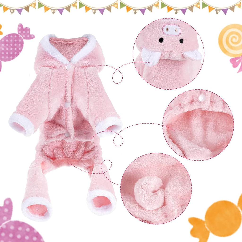 Small Dog Costume Pig Costume Dog Clothes Cute Puppy Jumpsuit Warm Soft Clothes for Small Dog and Cats (Medium, Pig)