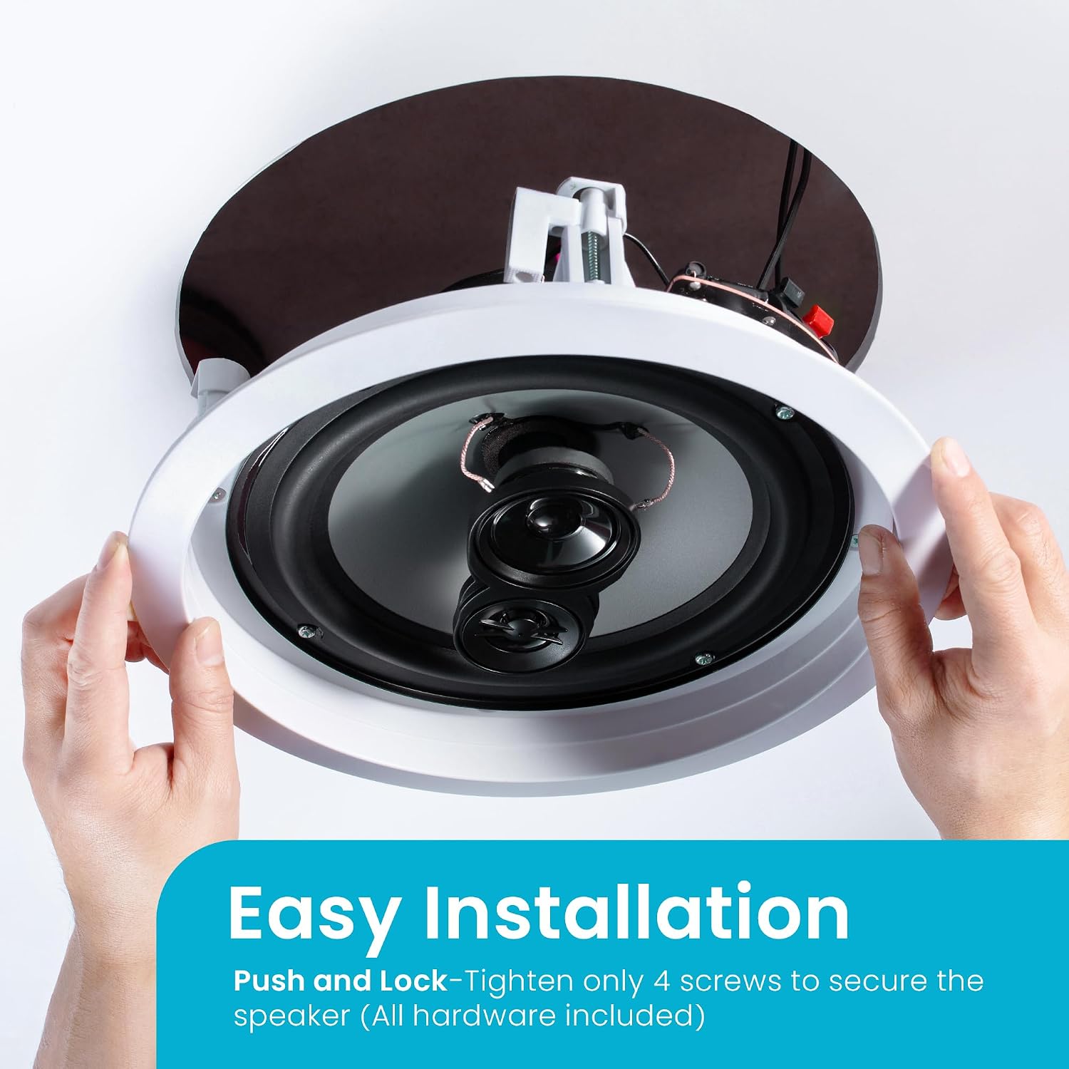 CS-IC83 8” 3-Way In Ceiling Home Theater Speaker System (White, 5 Speakers)