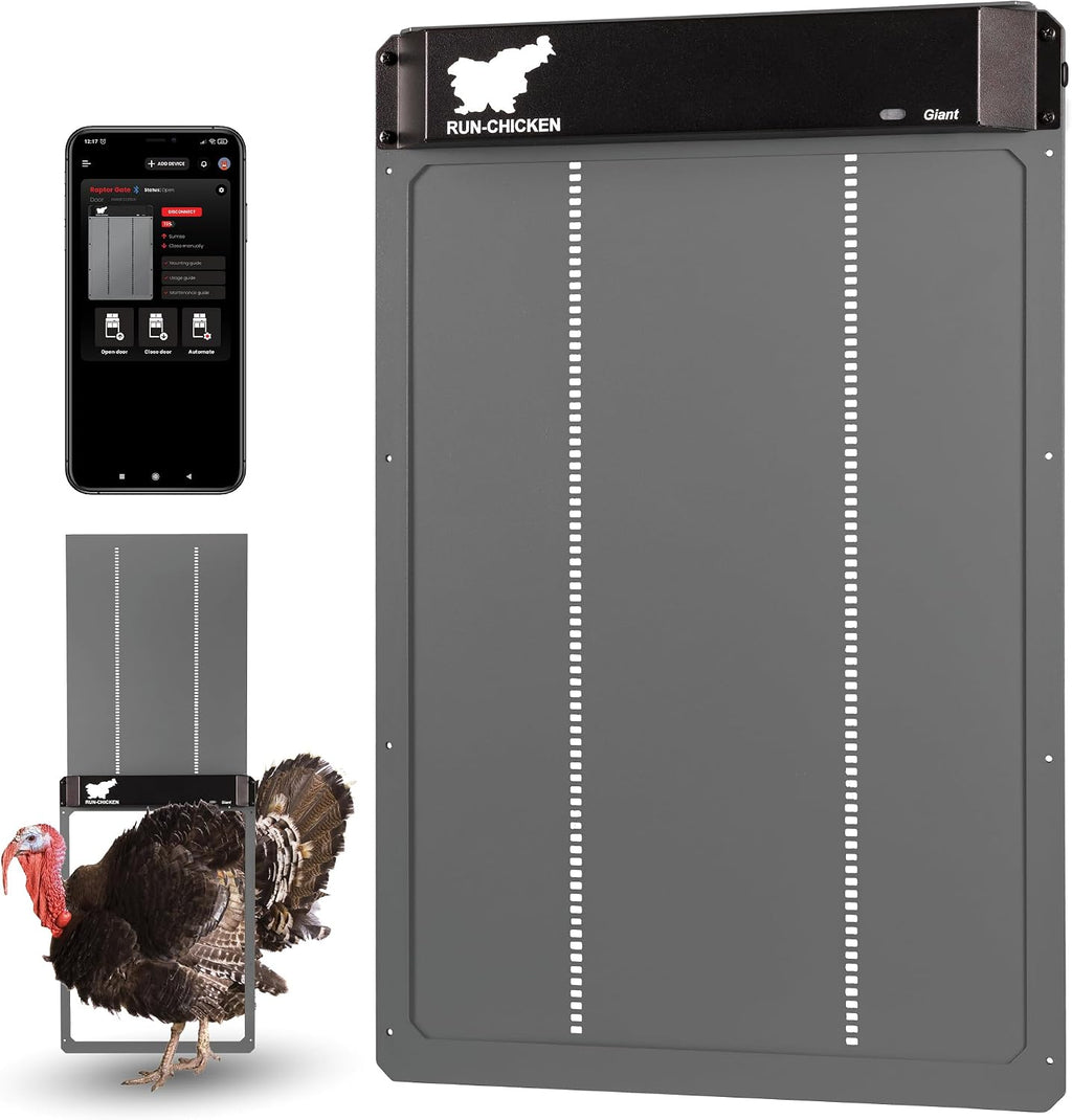Door Giant – Large Automatic Poultry Coop Door for Ducks & Turkeys, Not for Chickens, Battery Powered/Solar