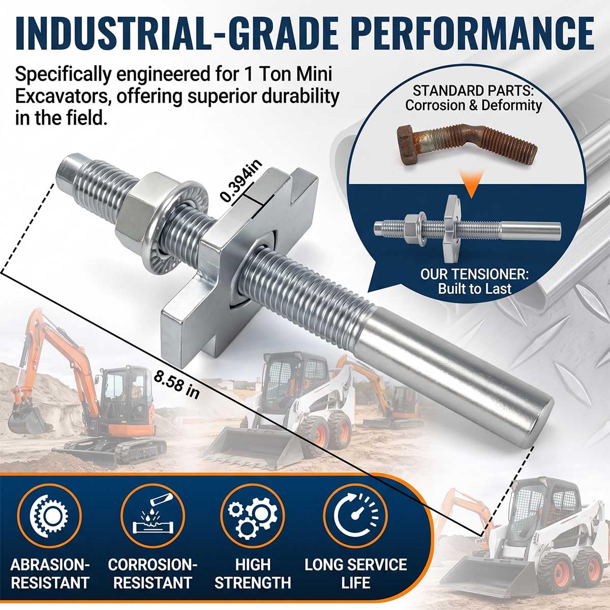 Heavy Duty 1 Ton Mini Excavator Track Tensioner Assembly