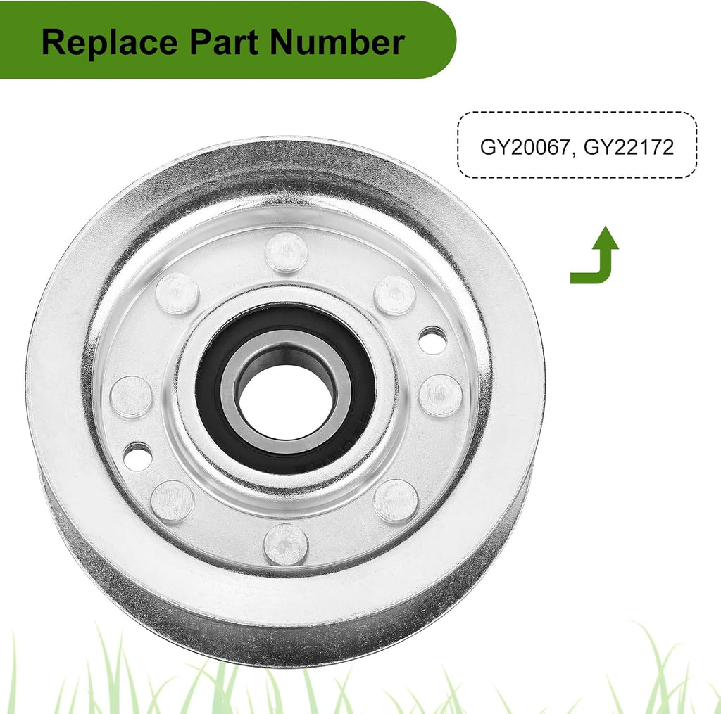 GY22172 Idler Pulley, Compatible with John Deere 42" 48" D140 D102 D110 D125 D130 L120 L130 2002 2003 2004 GY20996 GY20050 GX20305 Lawn Tractors Decks, Replaces GY20067, GY22172