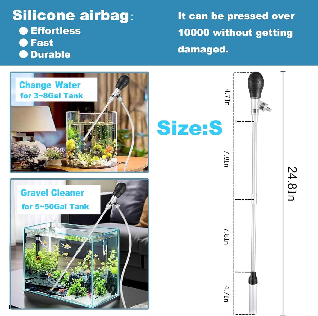 Small Aquarium Gravel Vacuum Sand Cleaner Tank Water Changer