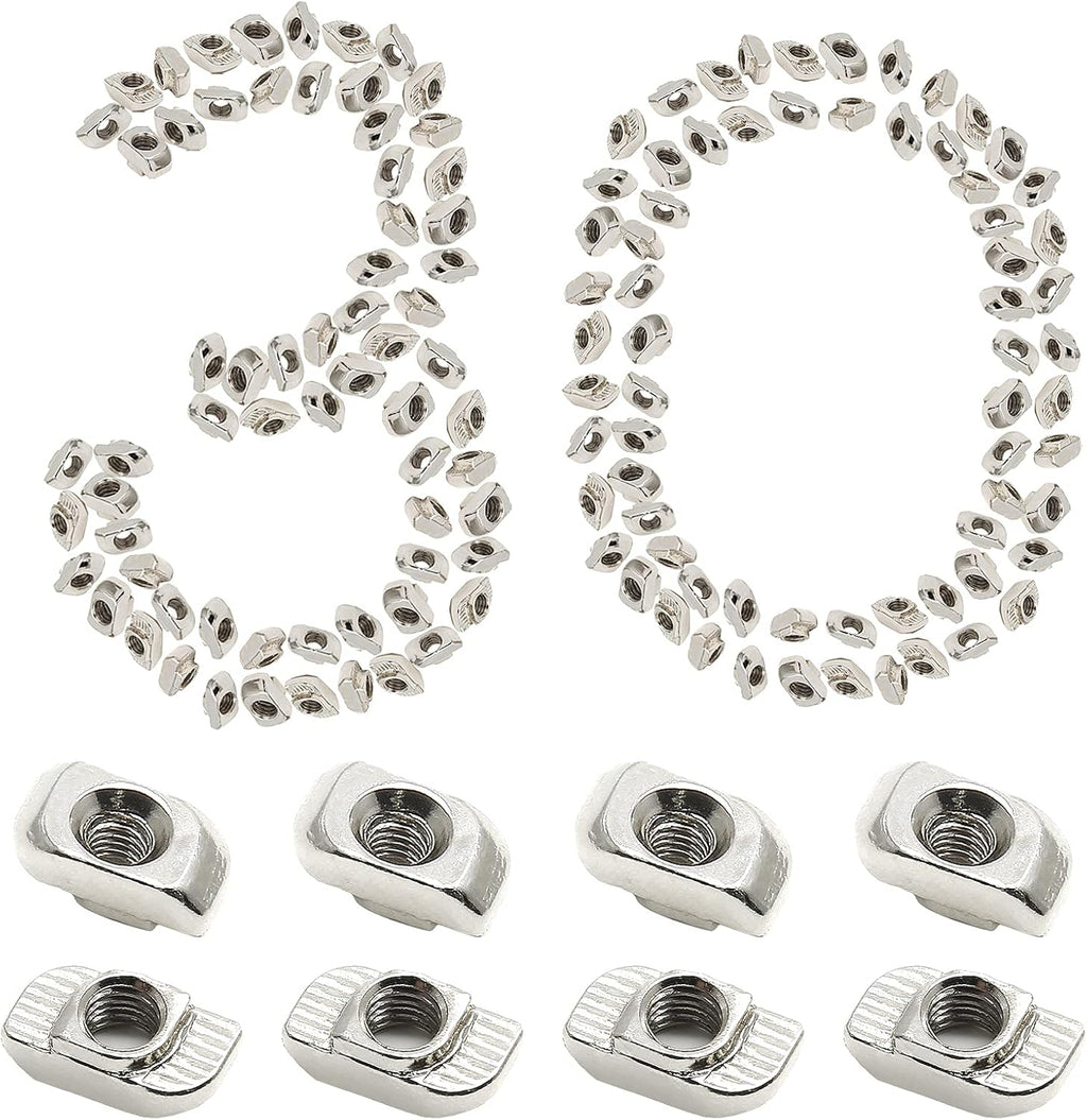 Sliding T Nuts, M6 Thread, 8mm T-Slot, 50 Pcs