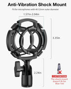 Mic Stand Desk Desktop Microphone Stand Shock Mount Pop Filter | Rock Solid, Dual-Layer Pop Filter, 9.8" - 14" Height