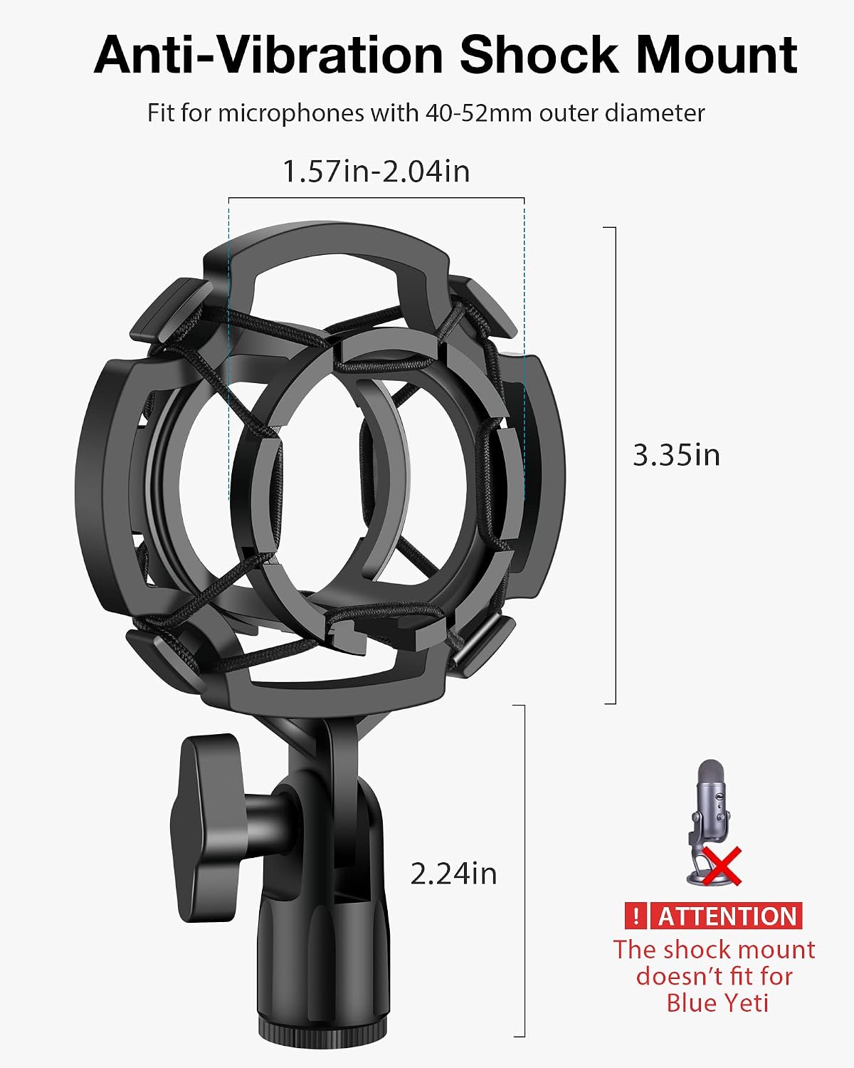 Mic Stand Desk Desktop Microphone Stand Shock Mount Pop Filter | Rock Solid, Dual-Layer Pop Filter, 9.8" - 14" Height
