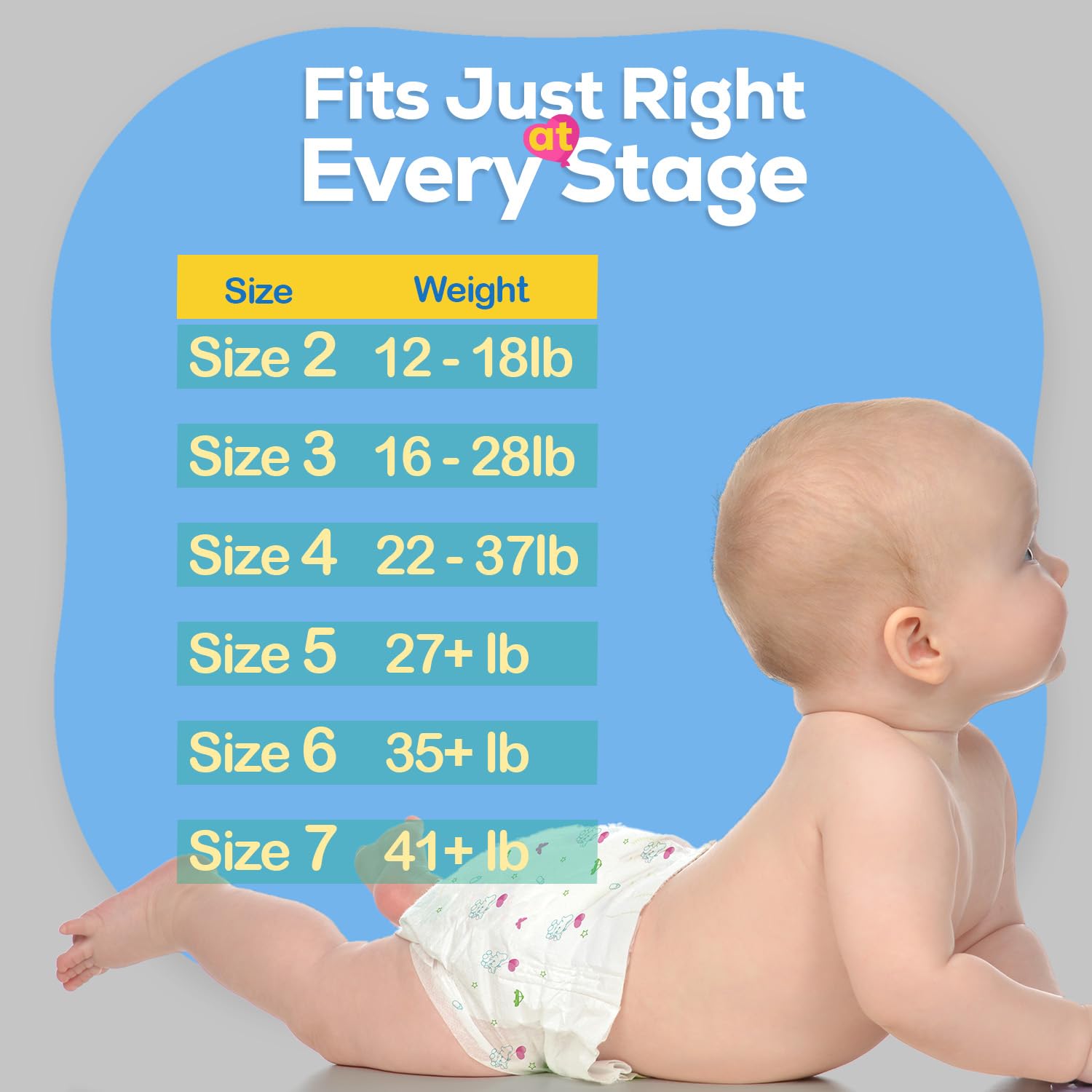 Hugs-of-Love Diapers Size 2 (12-18 lb) Baby Diapers - High Absorbency, Leak Protection, Soft Comfort, 152 Diapers per