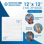12” X 12” (100 Count) 2 Mil Clear Reclosable Zip Plastic Poly Bags