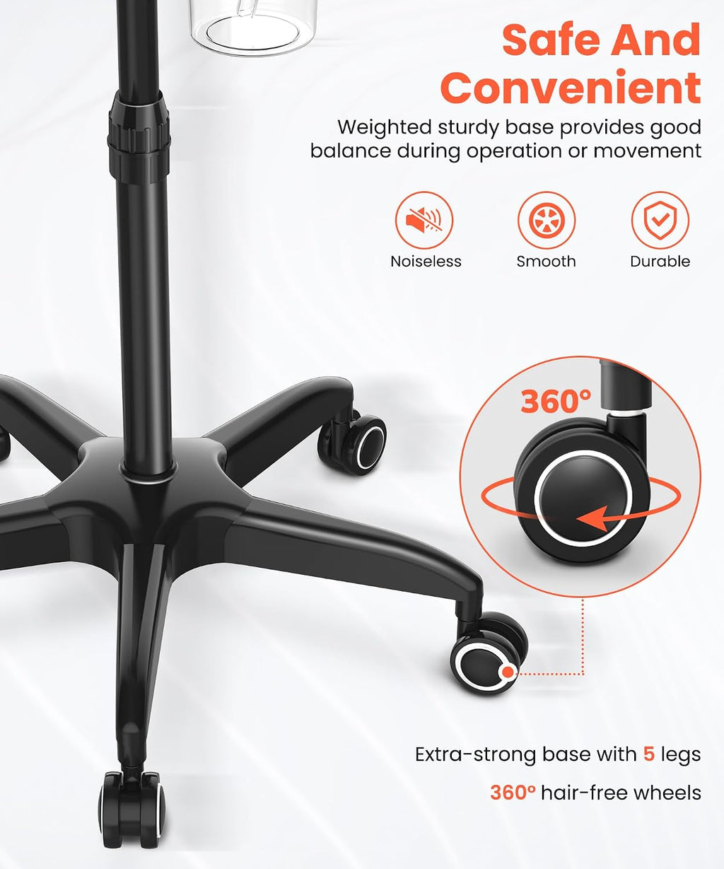 2-in-1 Professional Facial Steamer with 5X Magnifying Lamp | Esthetician Steamer on Wheels with Ozone and Hot Mist