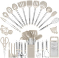 Kitchen Utensil Set-Silicone Cooking Utensils-33 Kitchen Gadgets & Spoons for Nonstick Cookware-Silicone and