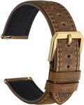 Watch Band, Genuine Leather, Dark Lining Leather, Quick Release, Strap Width 18mm 20mm 22mm