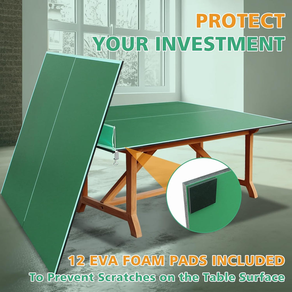 Ping Pong Table Top for Billiard Table, 7FT/8FT/8.5FT/9FT Foldable Table Tennis Table Topper for Pool Table, Indoor
