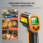Digital Infrared Thermometer Temperature Gun, 12:1