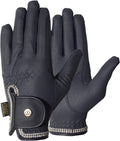AK Horse Riding Gloves for Women & Men – Competition Equestrian Gloves with Crystal Diamante Design – Comfortable
