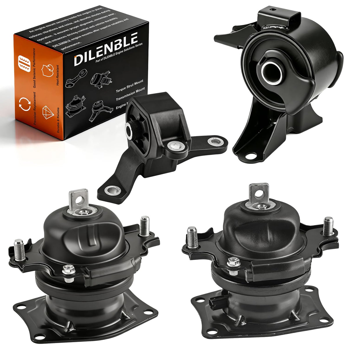 4Pcs Engine Motor Mount & Trans Mount Kit for Honda Pilot 2009-2015 V6 3.5L