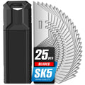 Replacement Trapezoidal Blades for 4-in-1 Utility Knife – 25 Pack SK5 Carbon Steel Utility Knife Blades, Box Cutter
